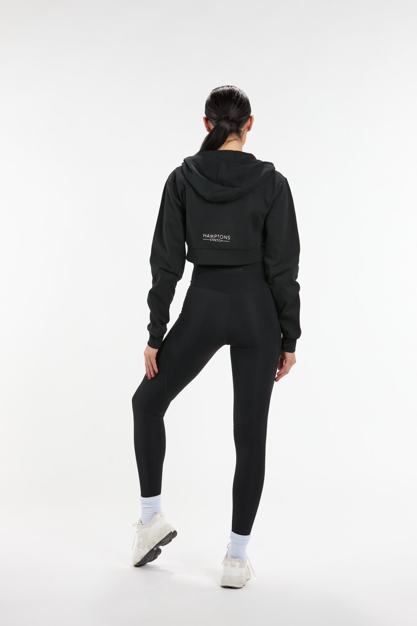 Hamptons Stretch Womens Cropped Performance Hoodie Back
